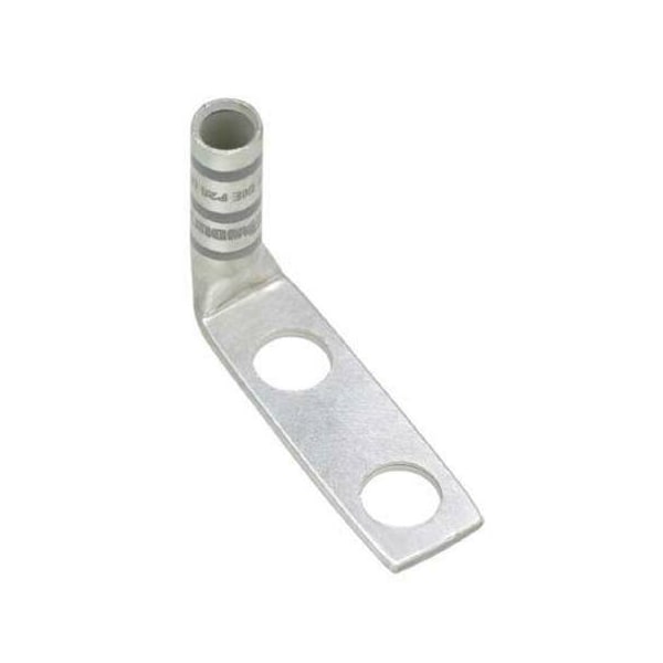 Lug Compression Connector, 2 AWG Max, Long Barrel, Copper, Brown